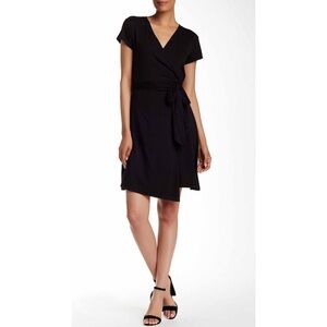 Max Studio Black Wrap Midi Dress